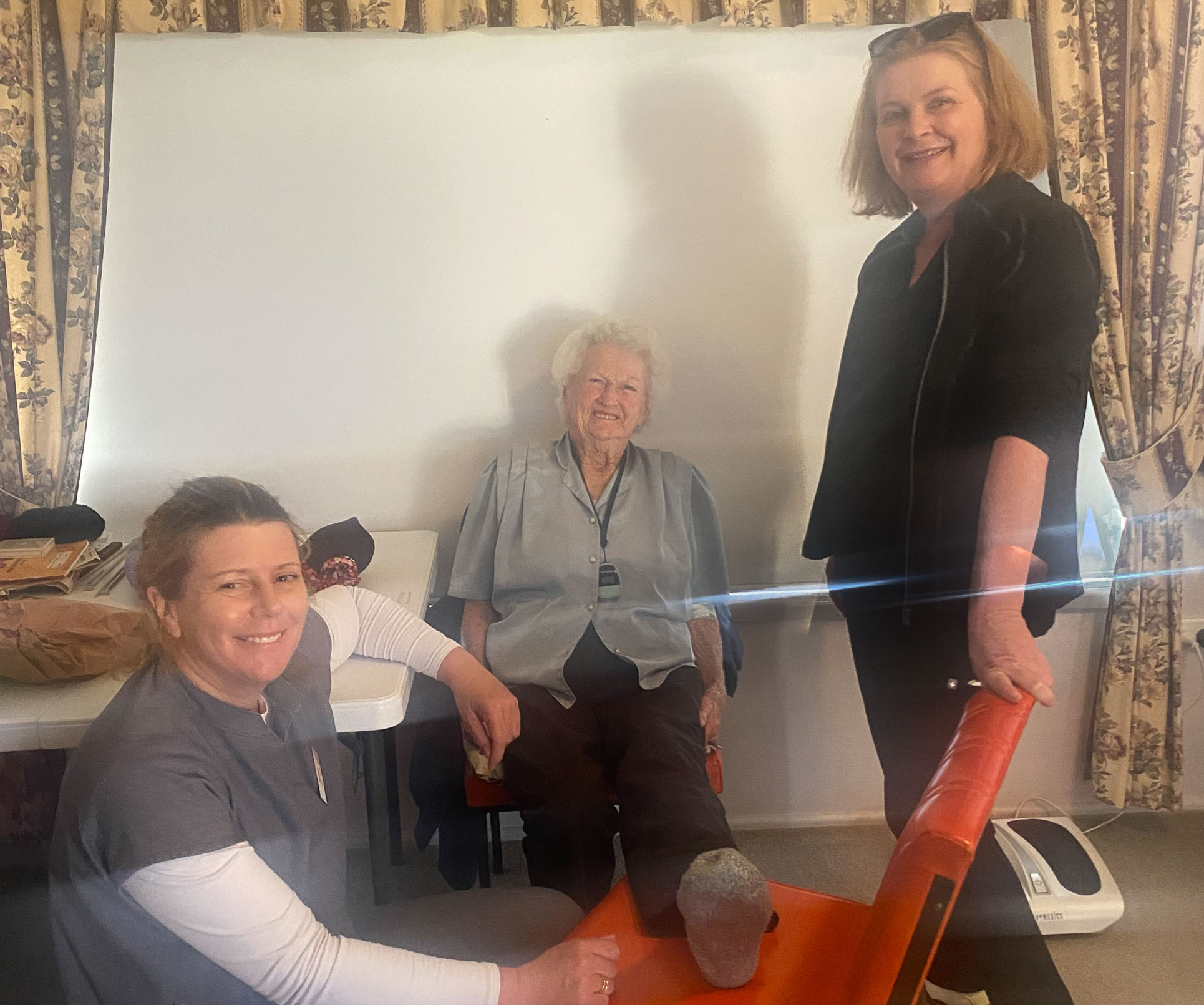 (Left to right) Marsha Clark, Marjorie Burey, and Kay Knight.
