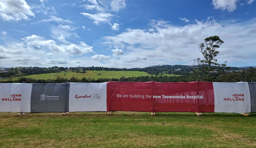 Aerial view of Toowoomba Hospital campus location