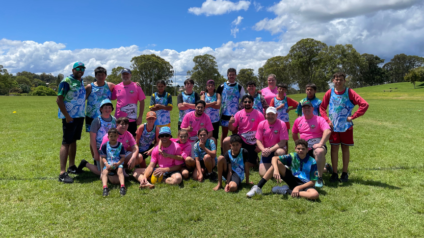 Group of indigenous youth and mentors at Big Buddy program launch in Toowoomba